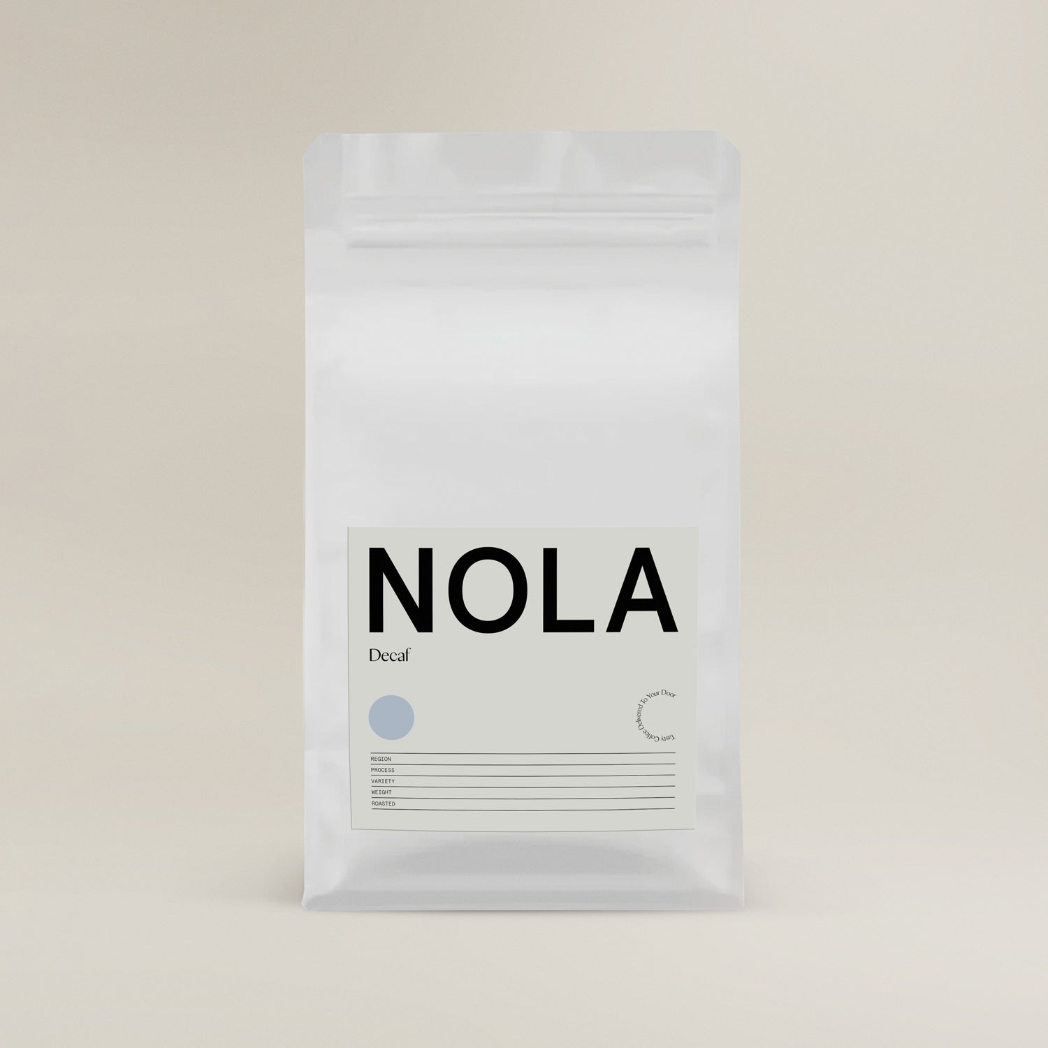 Our decaf Nola coffee beans that we use in our Peckham store